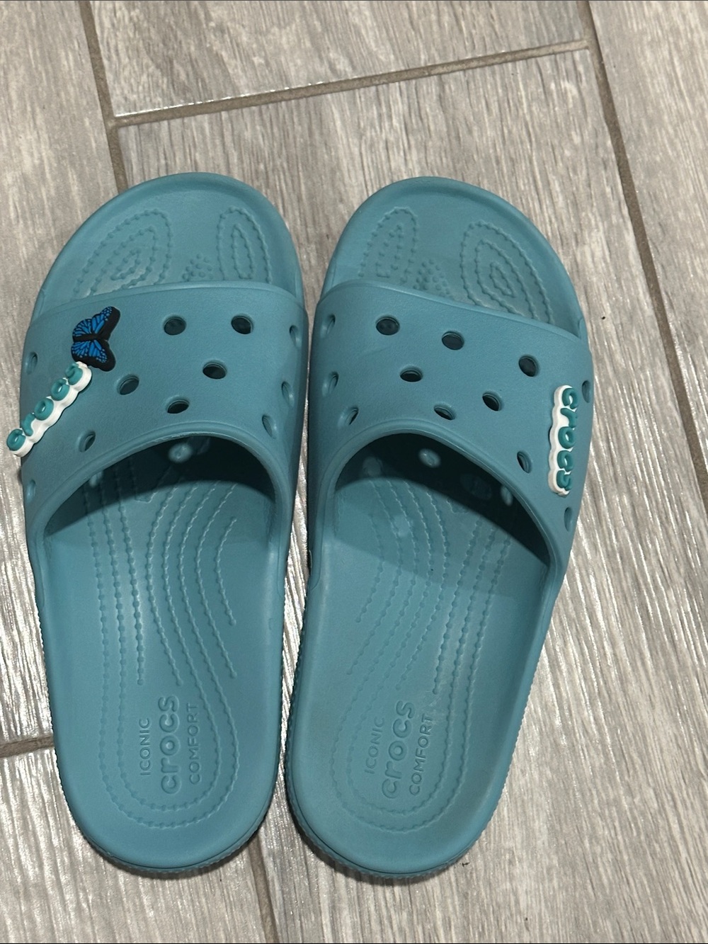 CROCS Kids' Slide Sandals in Teal